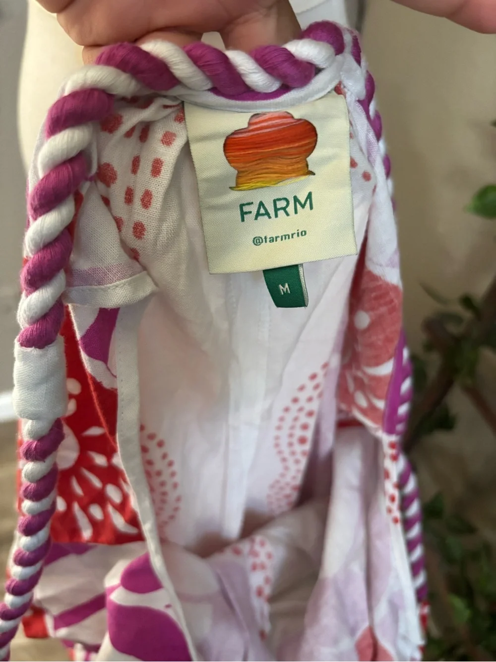 ▪️FARM Rio Maia Linen Jumpsuit Pink/Red Floral Print Size Medium - Picture 11 of 11